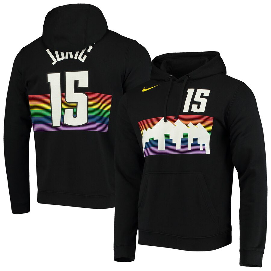 NBA Denver Nuggets #15 Nikola Jokic Nike 201920 City Edition Name & Number Pullover Hoodie Black->golden state warriors->NBA Jersey